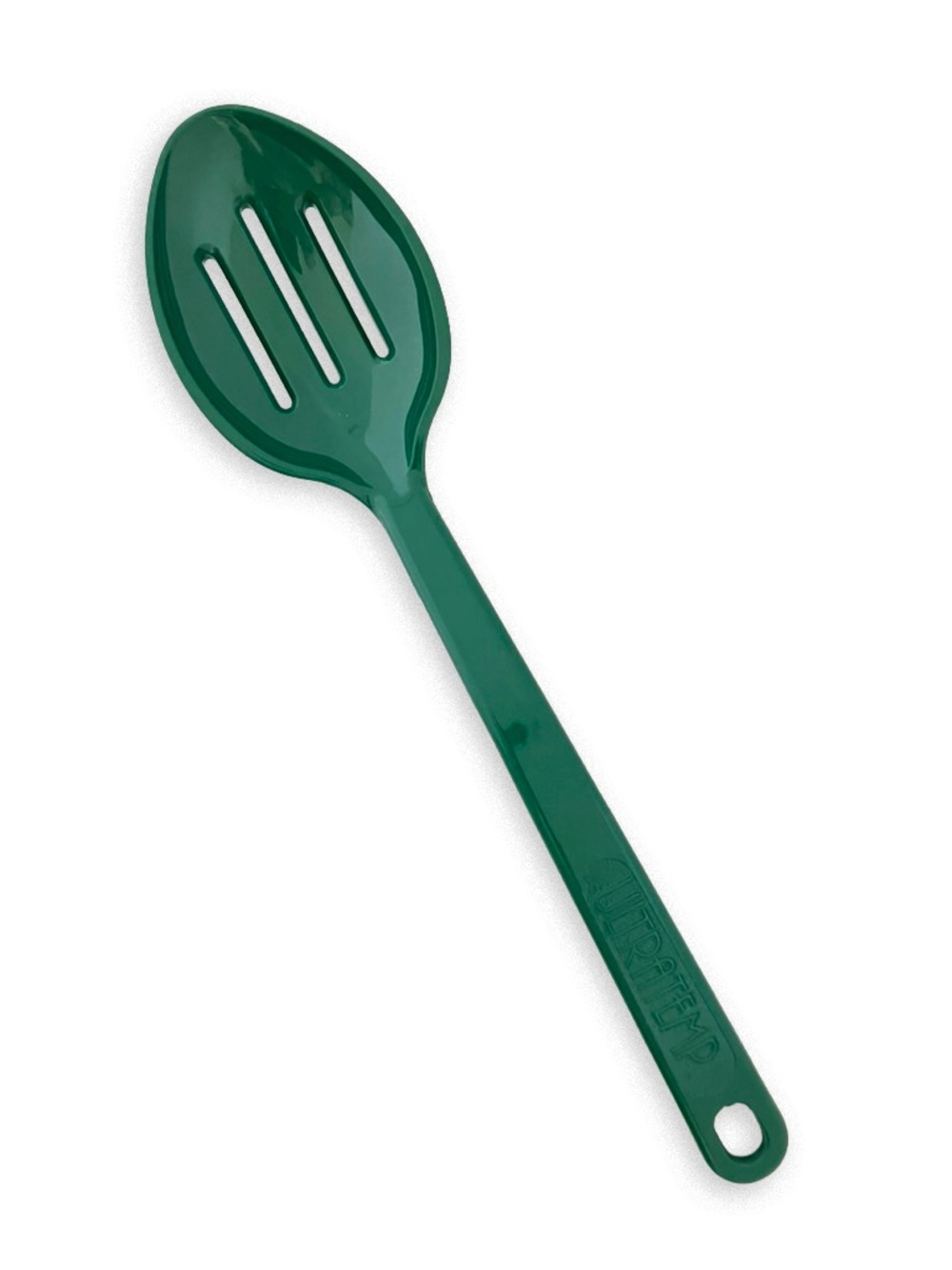 Ultratemp Slotted Serving Spoon Green Plastic Heat Resistant Made USA Vintage
